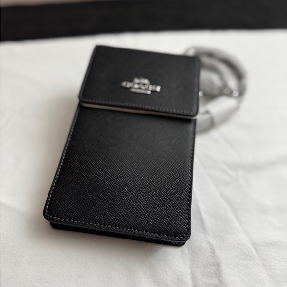 Coach Black Textured Leather Phone Sleeve - Picture 3 of 6